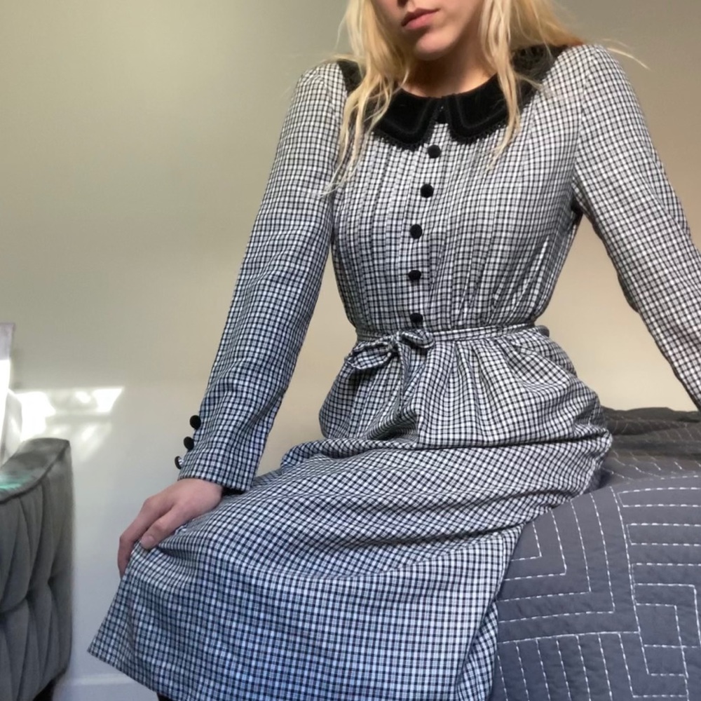 Peter Pan collar plaid dress
